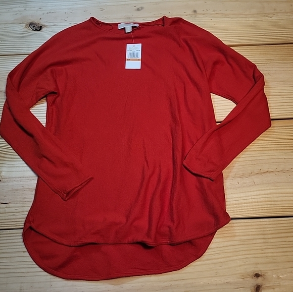 Michael Kors Sweaters - NWT Womens S Michael Kors Red Long Sleeve Tunic Sweater Summer Fall Lightweight